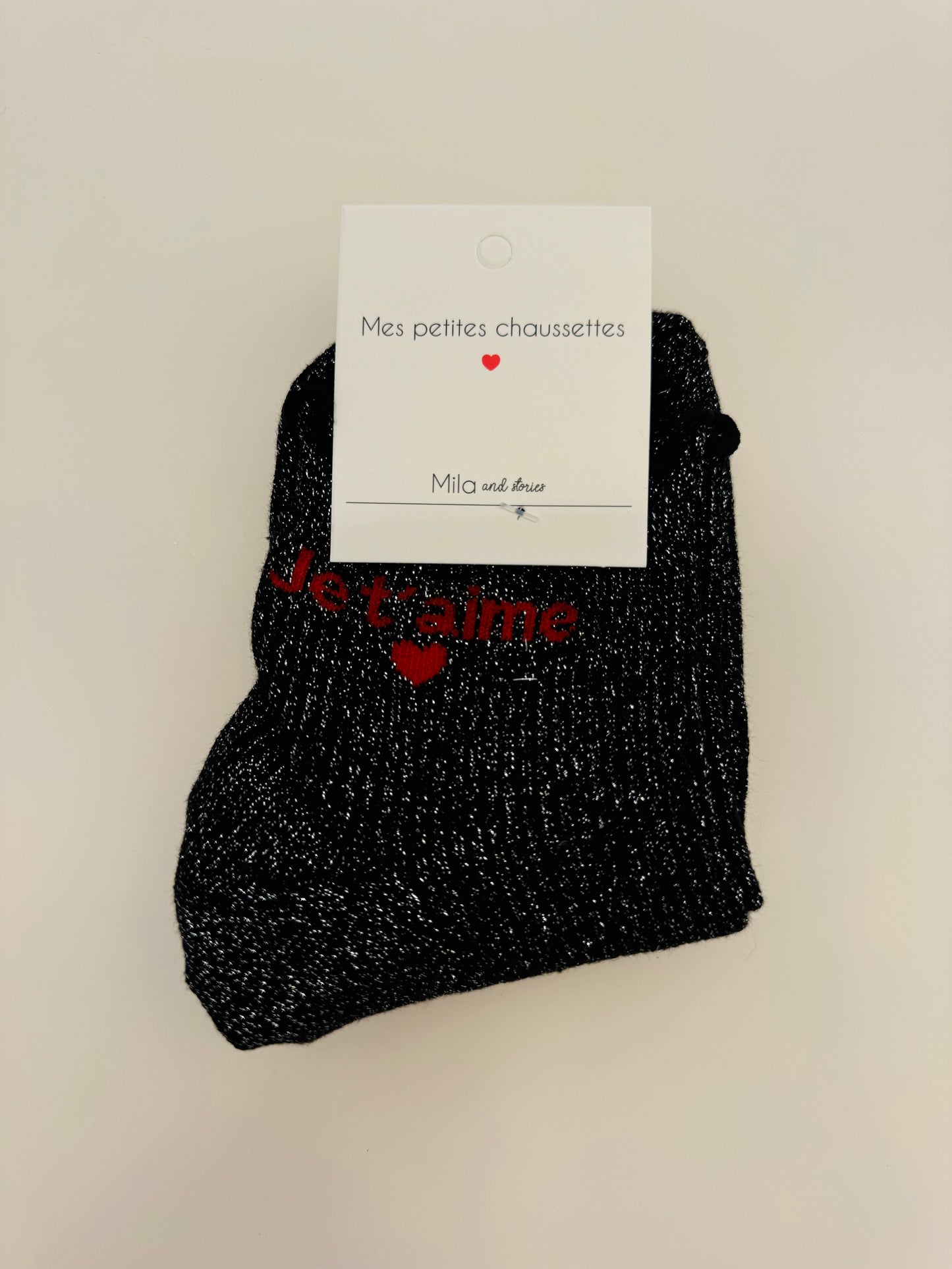 Chaussettes Paillettes JE T'AIME