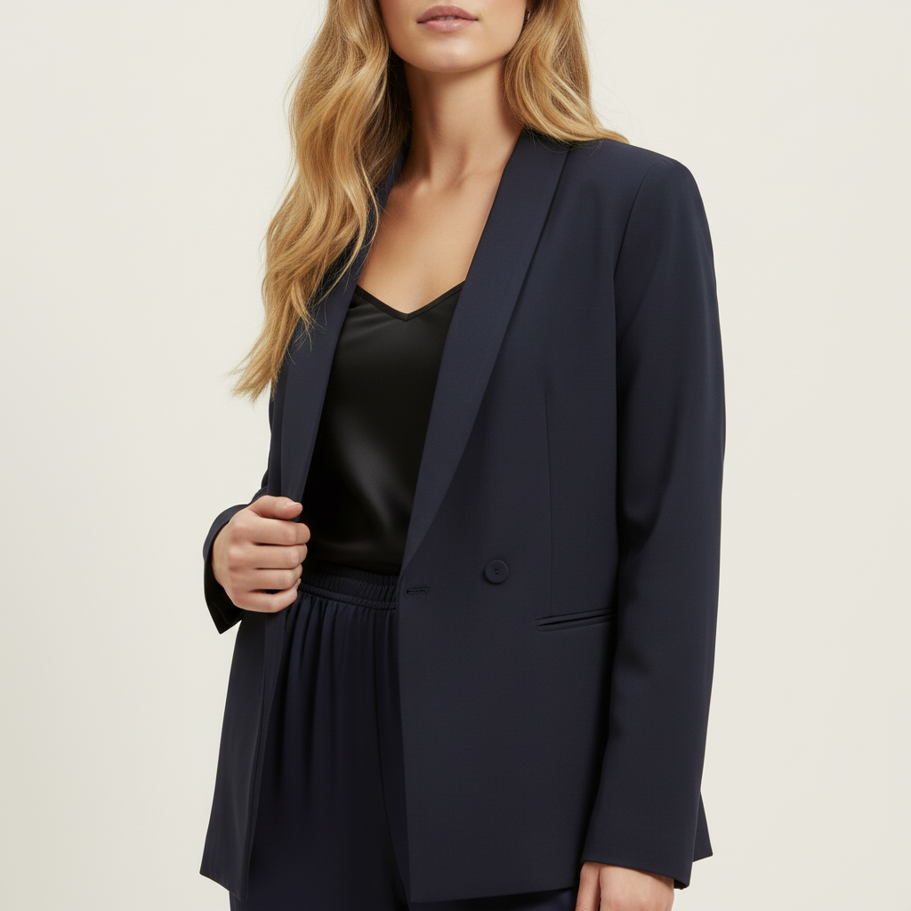 Blazer fluide bleu marine