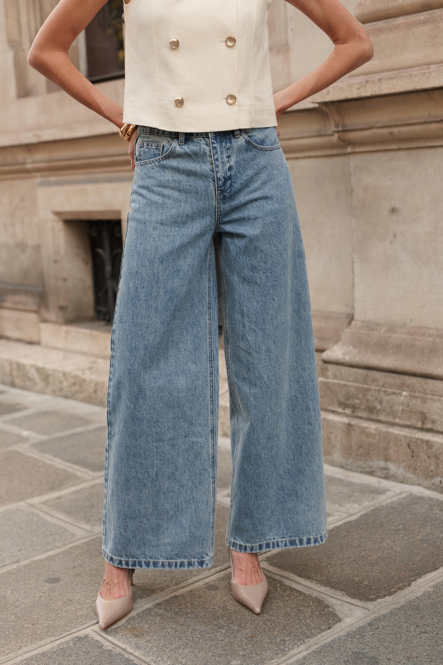 Jeans large bleu clair