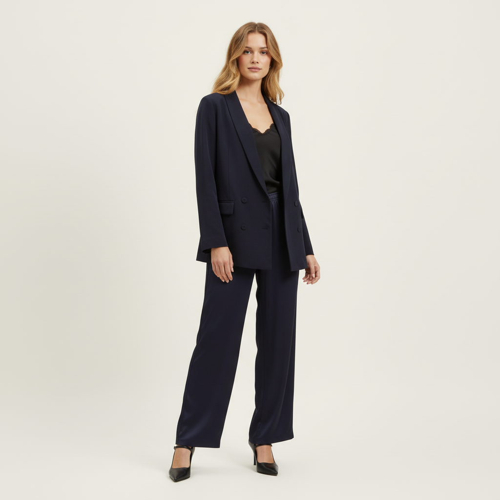 Blazer fluide bleu marine