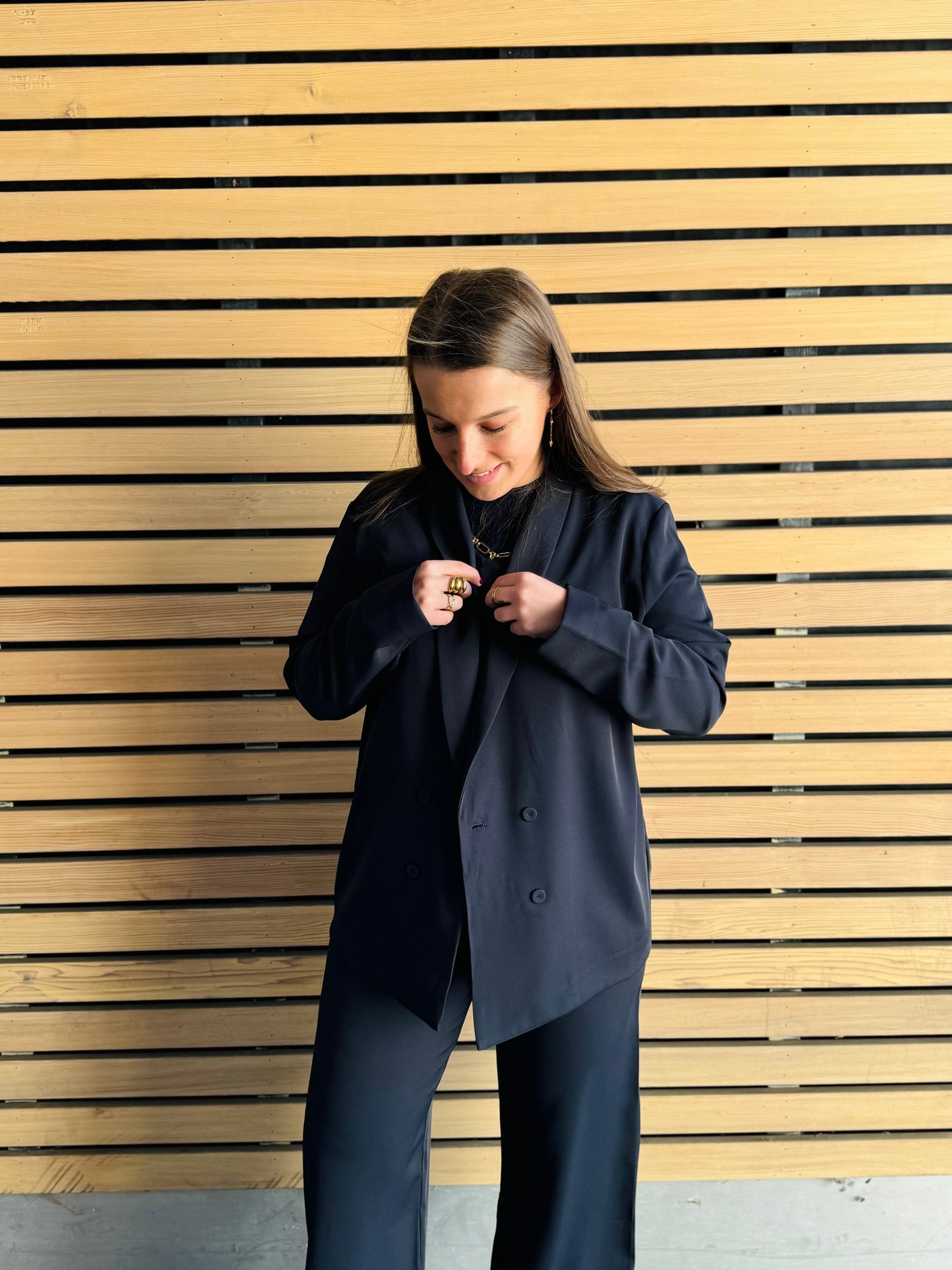 Blazer fluide bleu marine