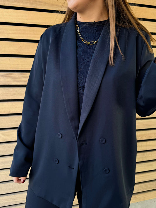 Blazer fluide bleu marine