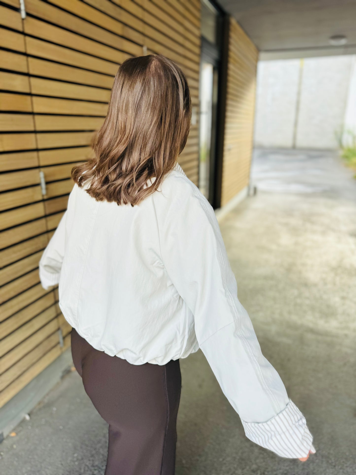 Veste beige col chemise