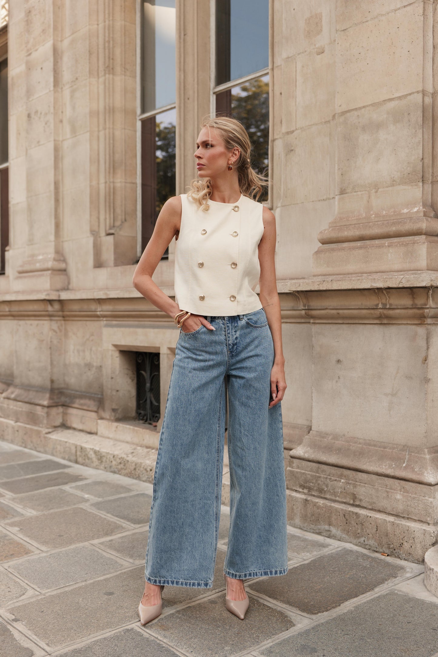 Jeans large bleu clair