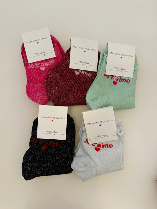 Chaussettes Paillettes JE T'AIME