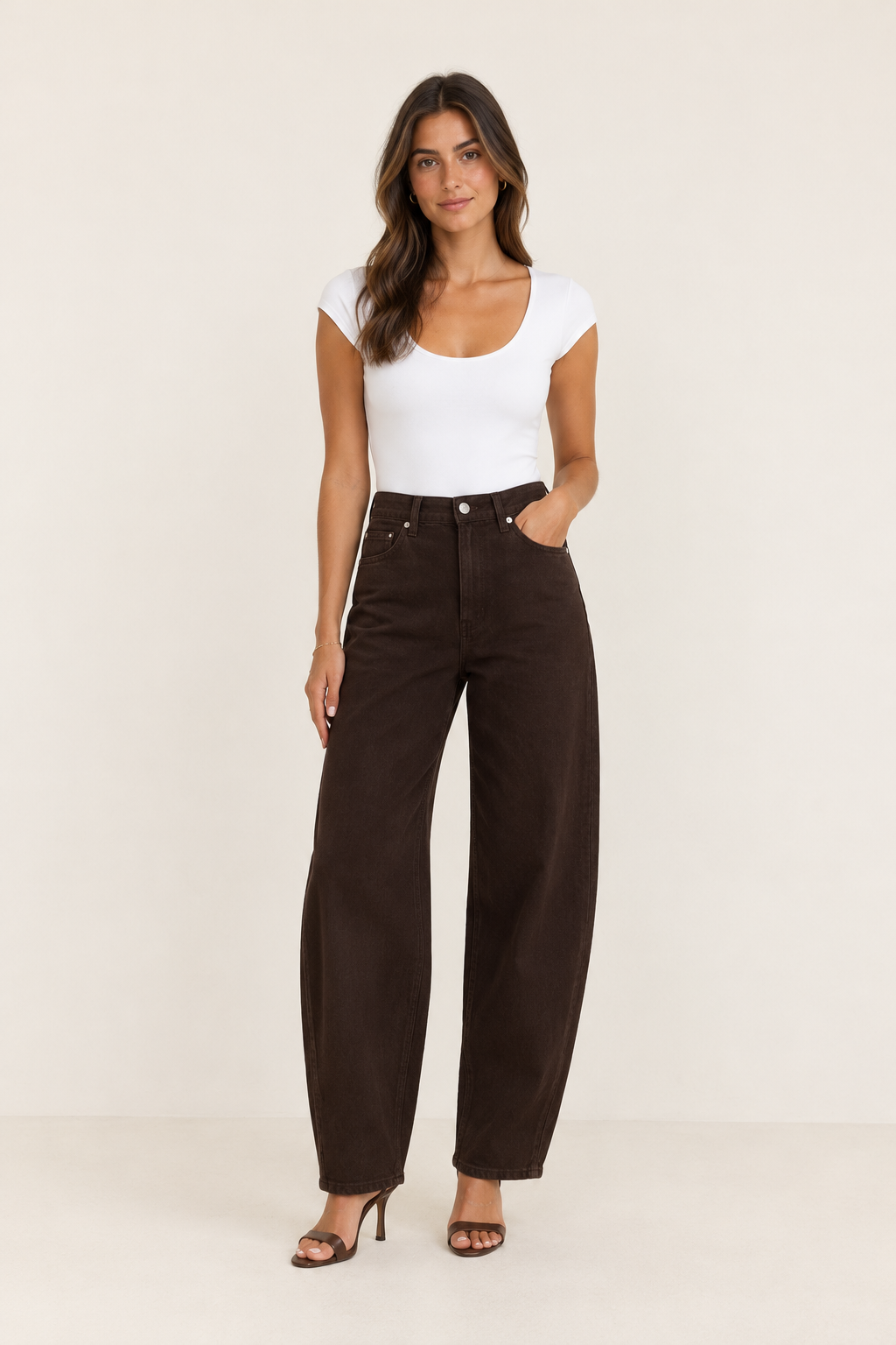 Jeans barrel choco