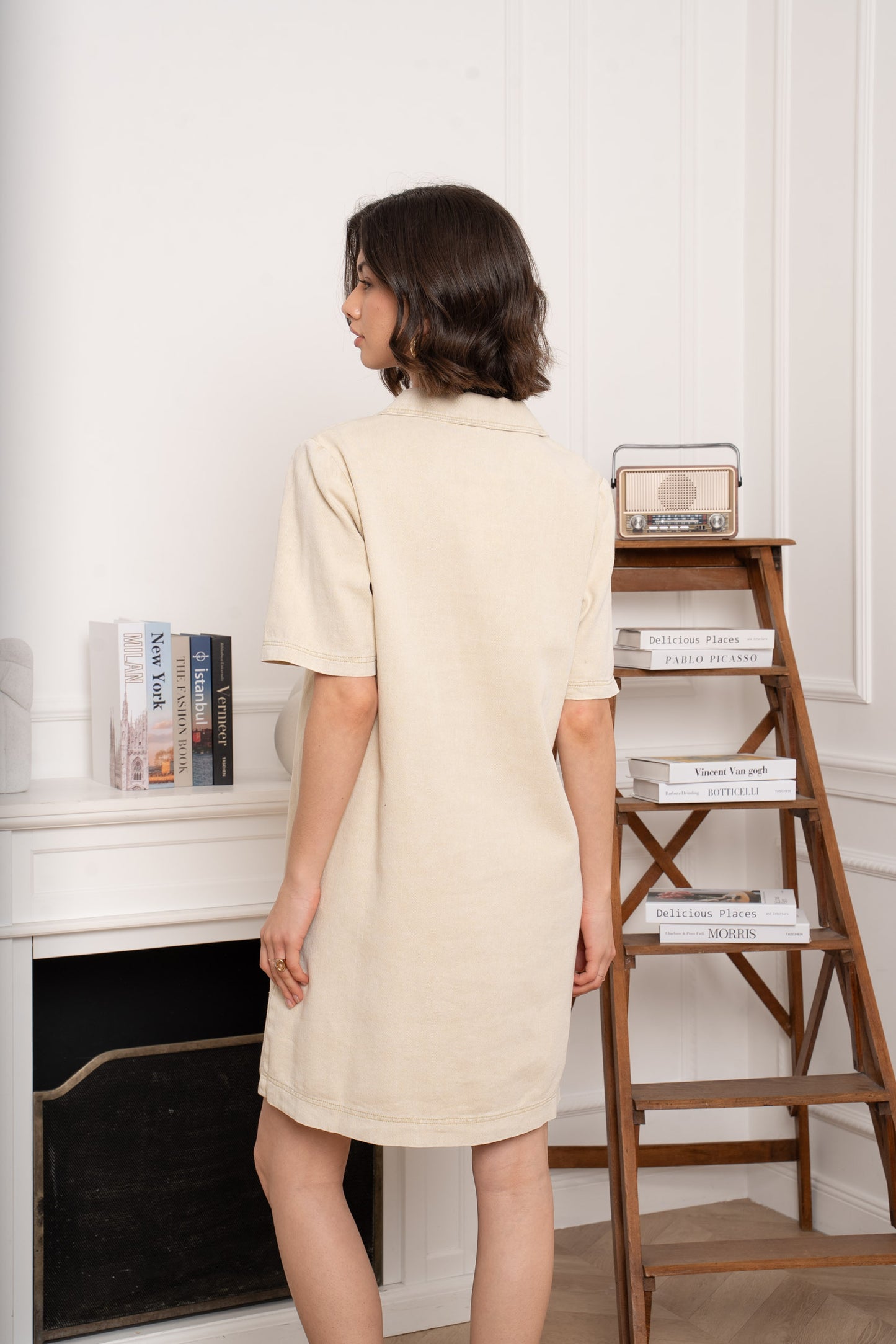 Robe jeans beige