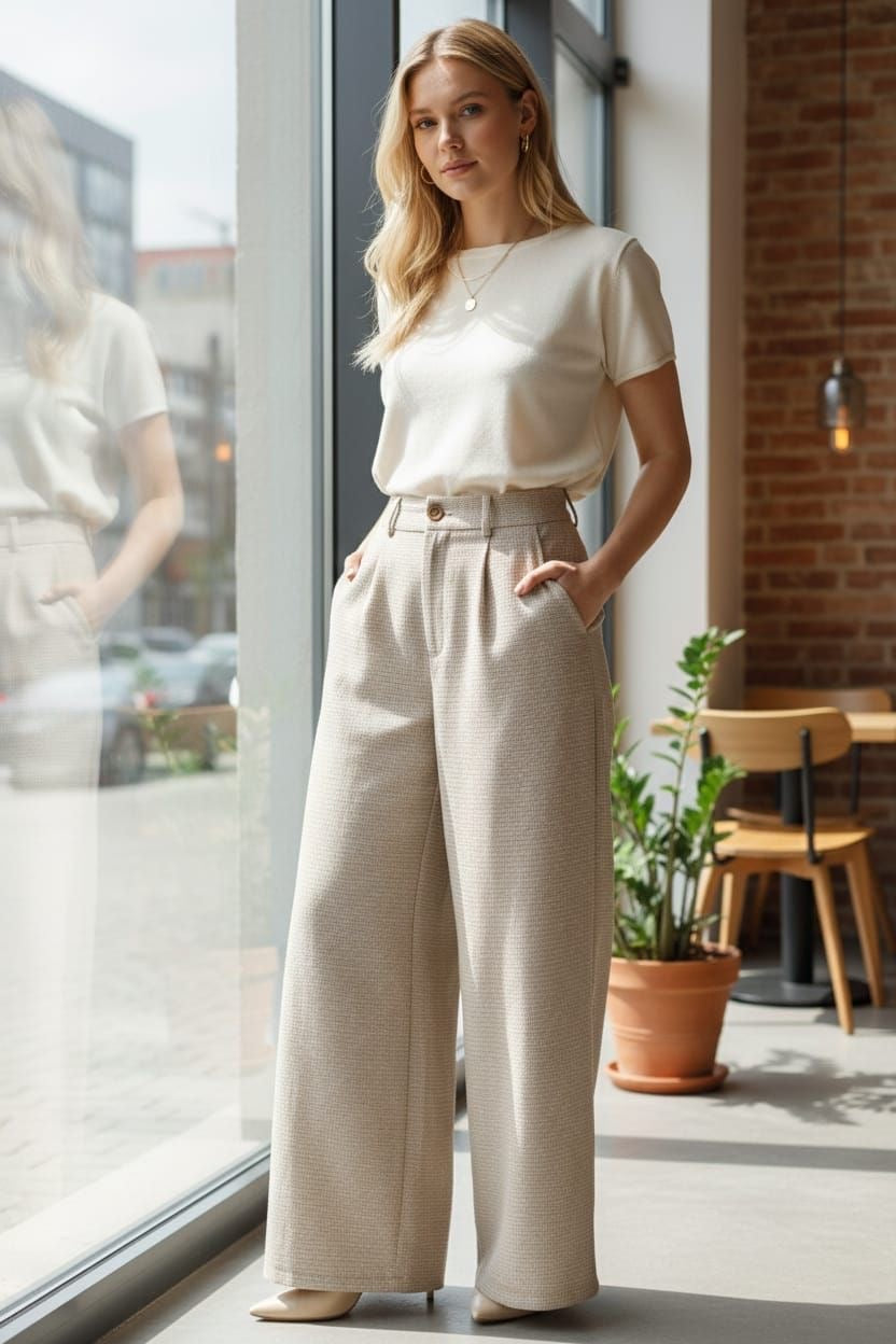 Pantalon blanc cassé