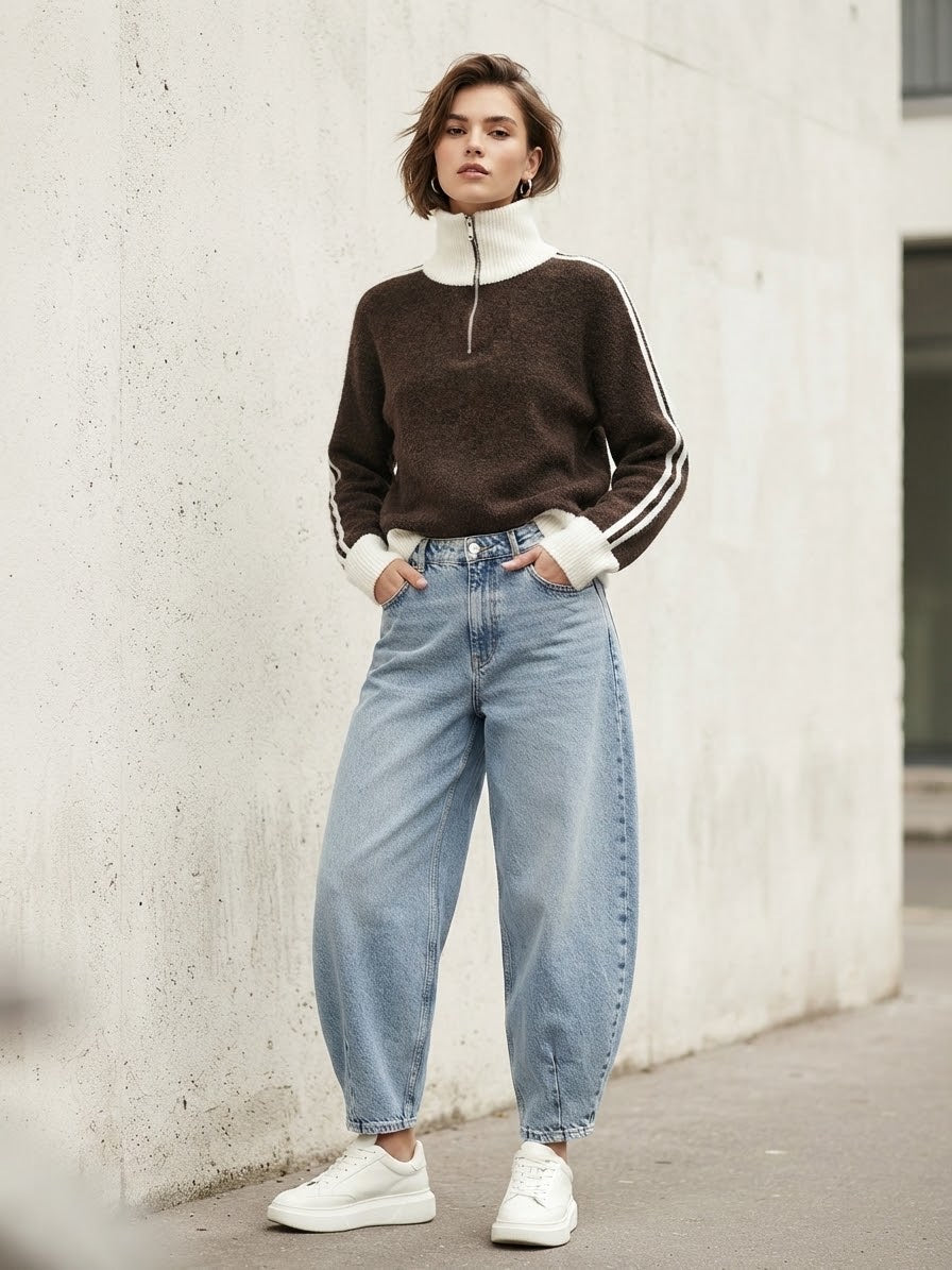 Pull zip col montant