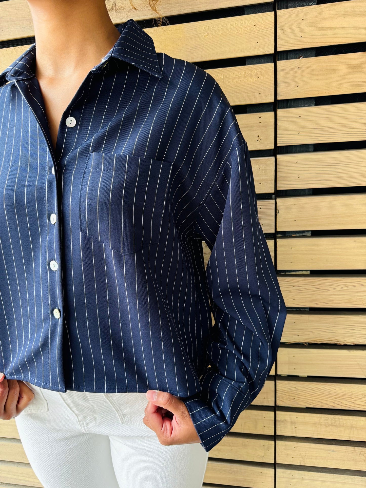 Chemise rayée bleu marine ALTA