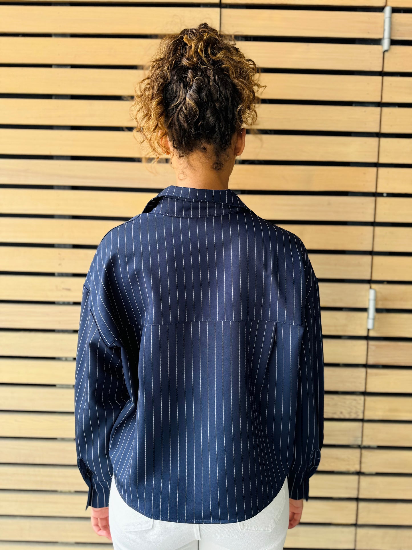 Chemise rayée bleu marine ALTA